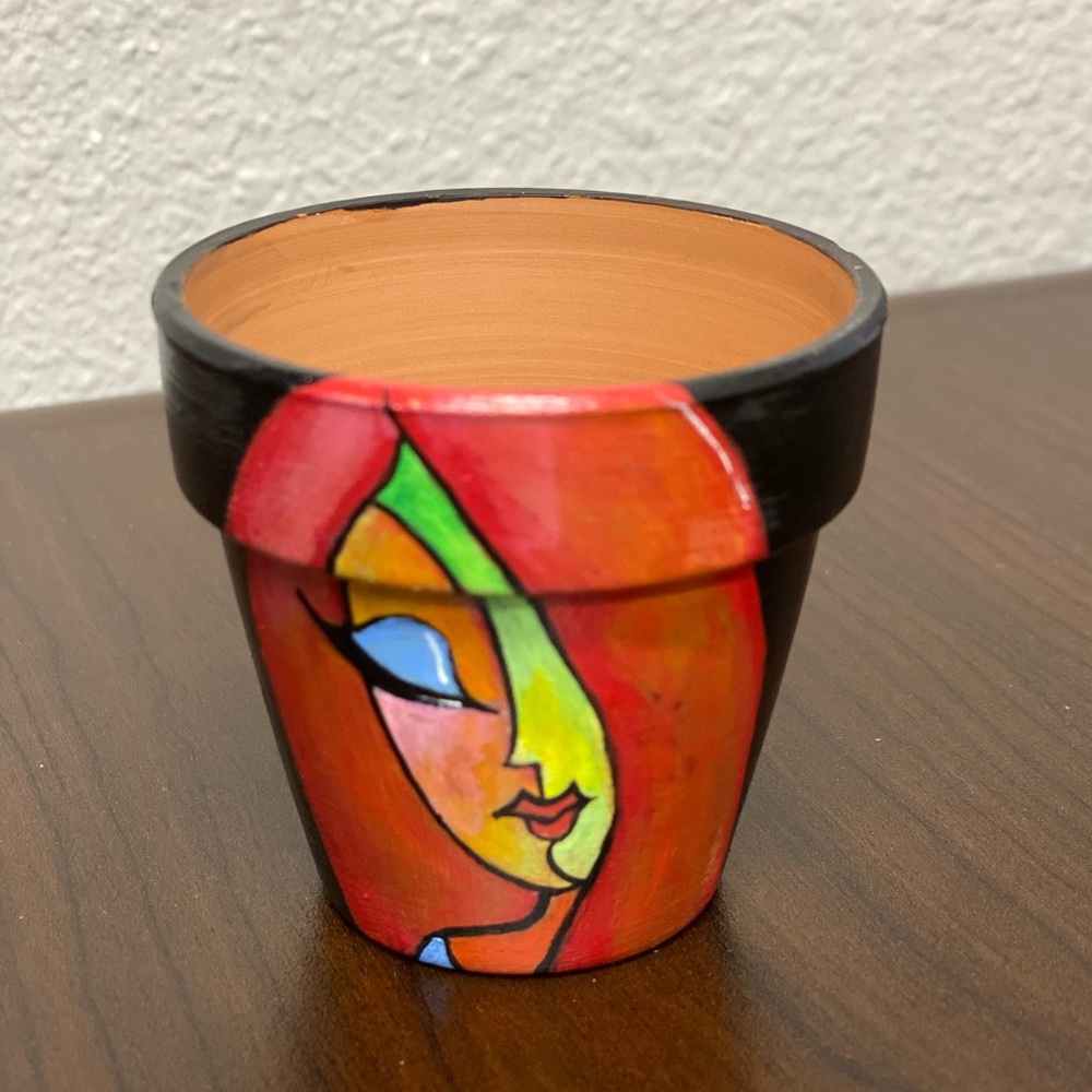 Hand painted pot